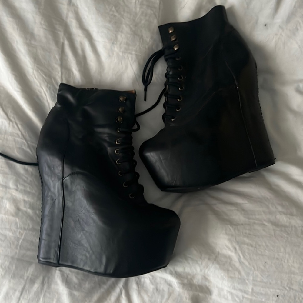 Jeffery Campbell Leather Platform Wedges